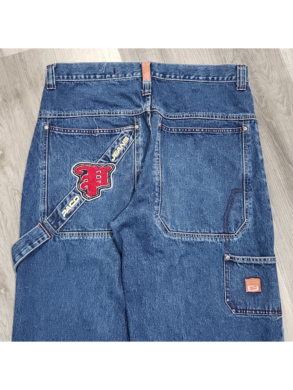 Vintage Paco Jeans Baggy Wide Cargo Carpenter Y2K Streetwear Skate Punk 36x30